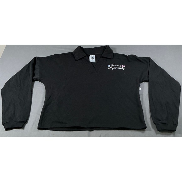 Sanrio Tops - Sanrio Kuromi My Melody Black Polo Sweatshirt Long Sleeve Graphic Size Large